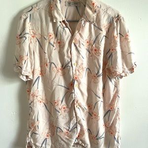Mens Medium AllSaints floral button down